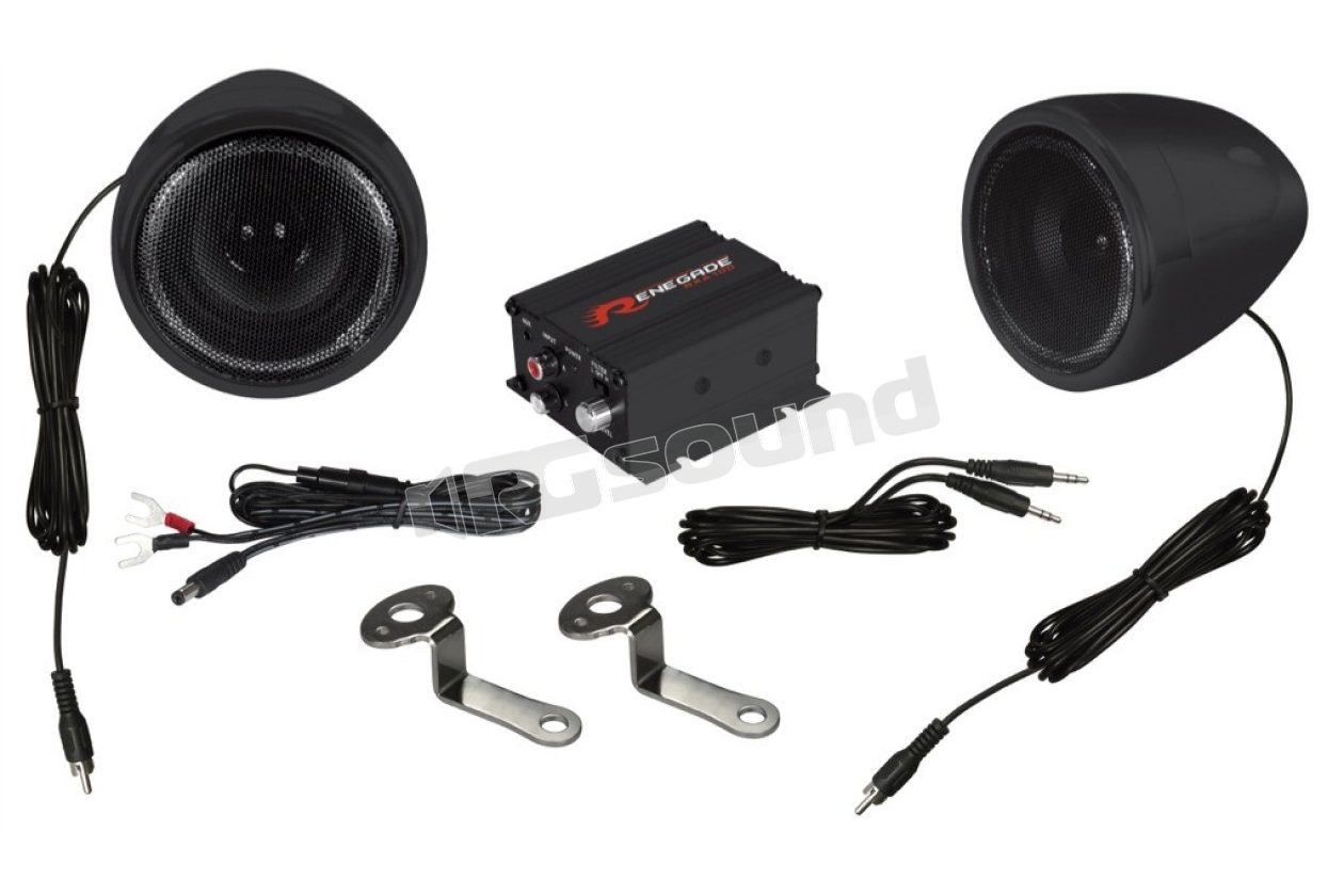 RXA100B speakers + amplifier + accessories for motorcycles and scooters Renegade