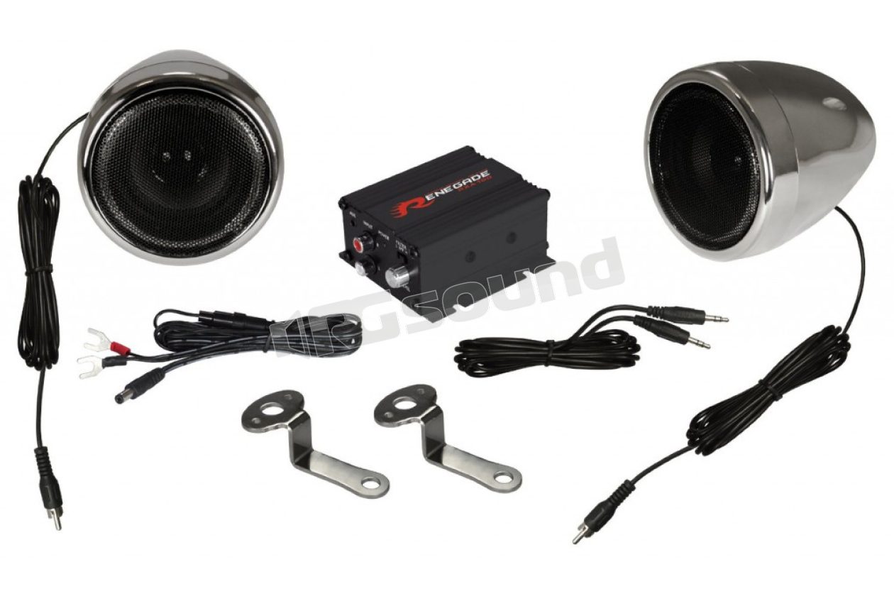 RXA100C speakers + amplifier + accessories for motorcycles and scooters Renegade