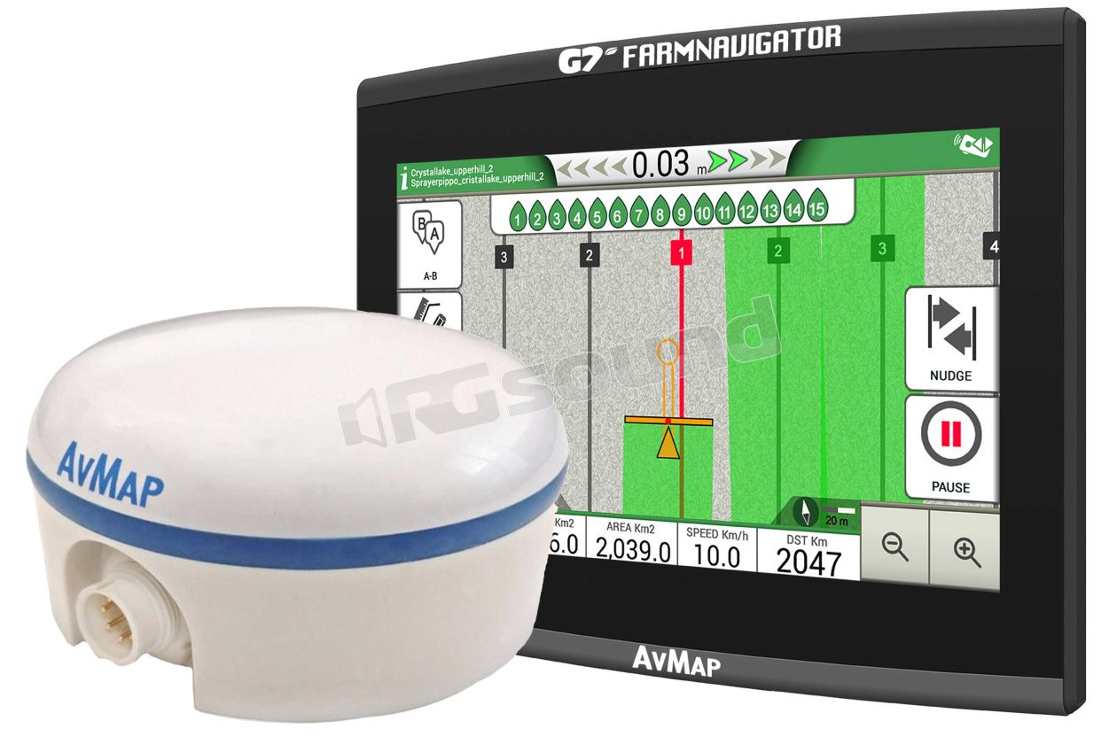 G7 Ezy Farmnavigator + Turtle Smart GPS/GNSS Navigatore completo per agricoltura, concimazione, semina, diserbo AV Map