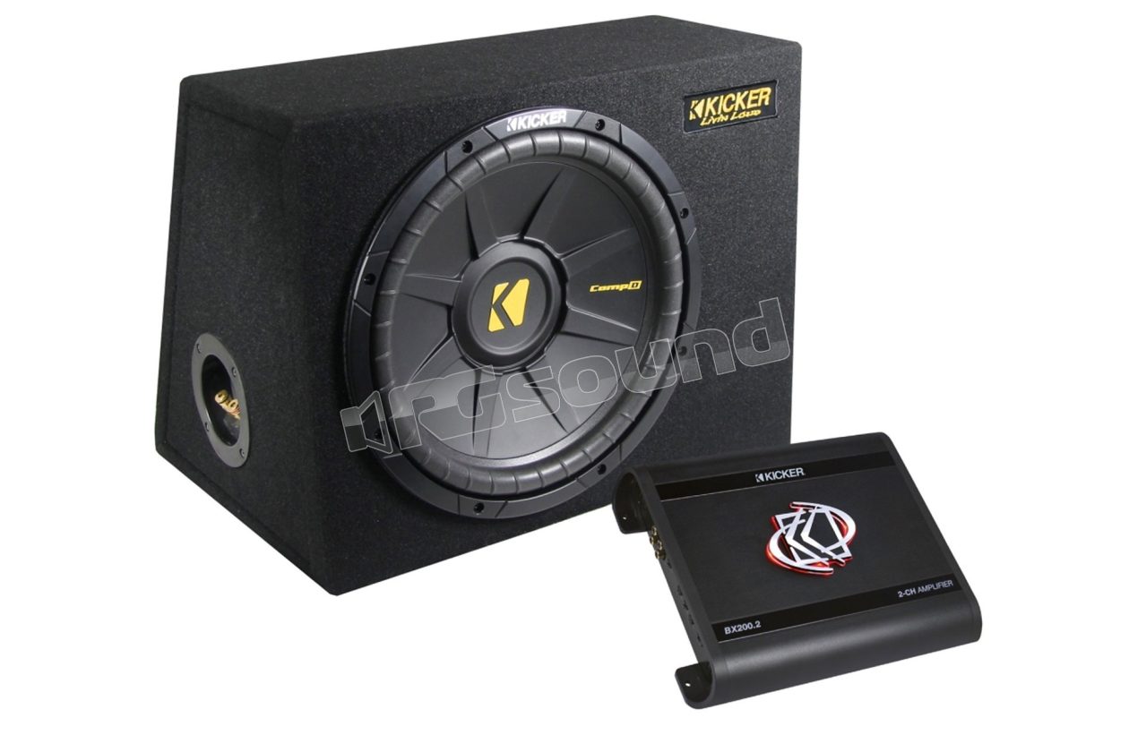 KPX360.4 30cm sub in ported enclosure and 4-channel amplifier Kicker