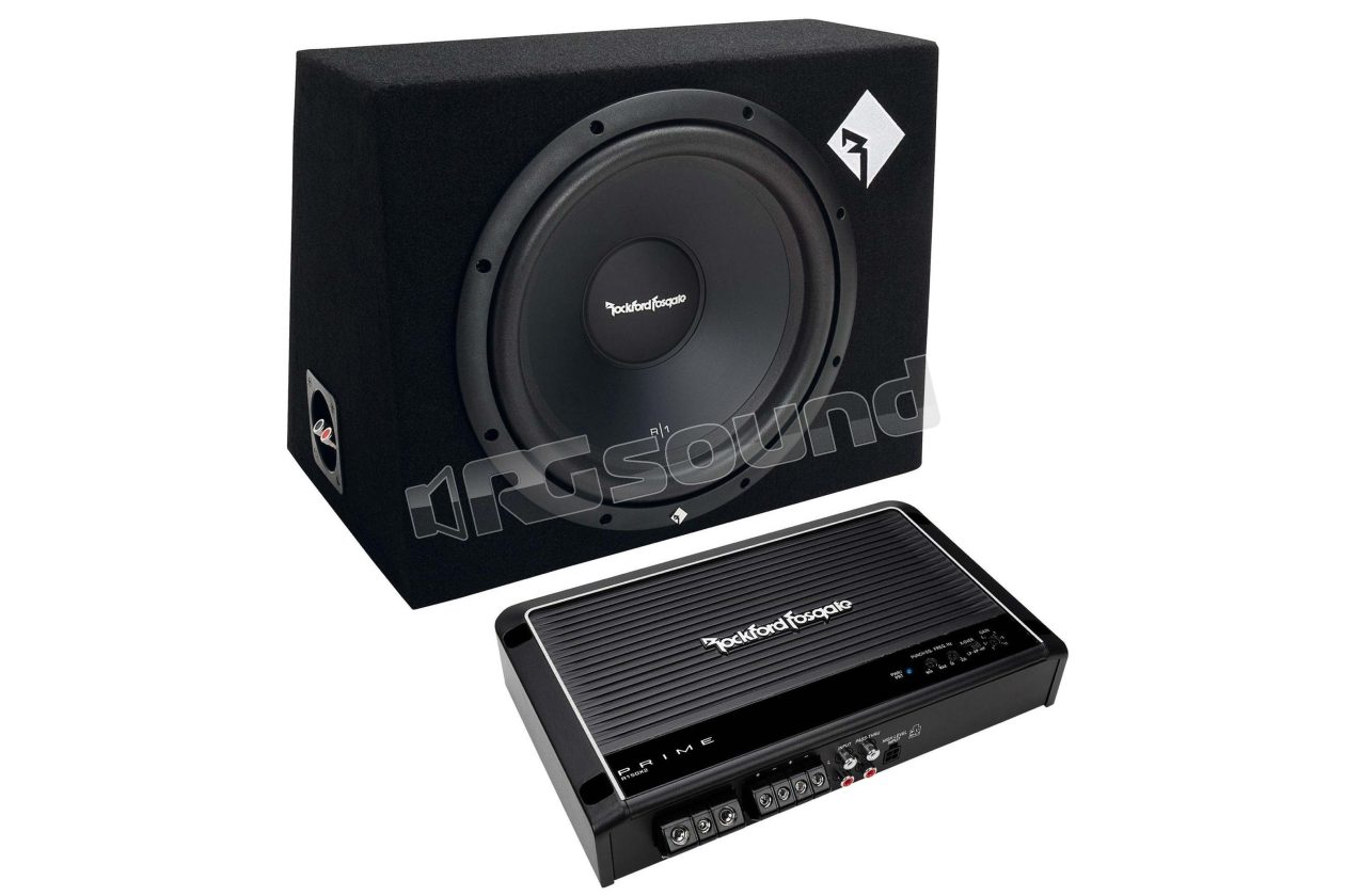 SSK300MKIII 30 cm sub in enclosure with 2-channel amplifier Rockford Fosgate