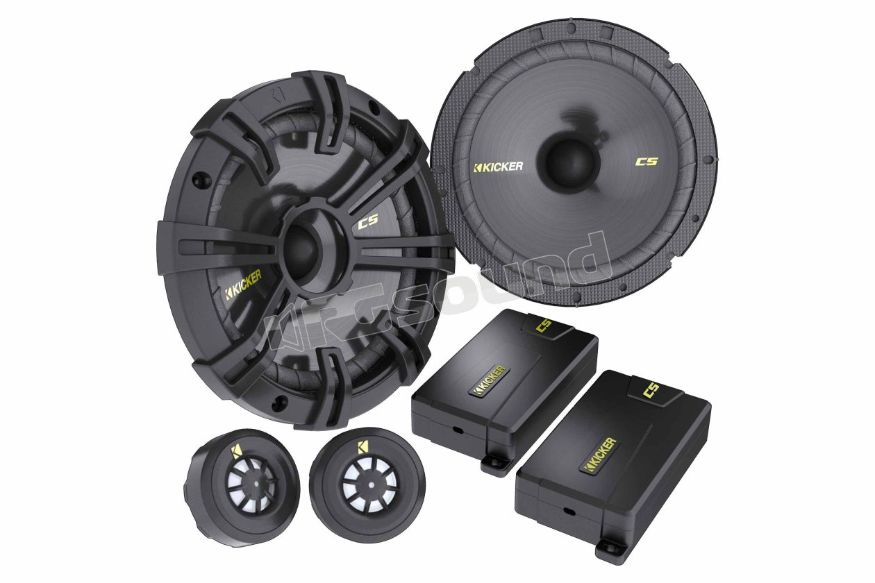 CSS674 two-way system with 165mm woofer, 20mm tweeter, crossover and grilles Kicker