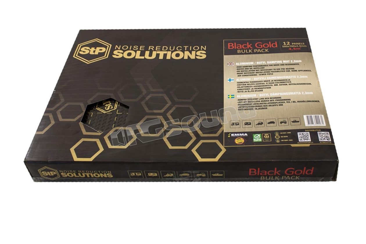 Black Gold Bulk Pack - 12 sheets 750 x 500 mm of butyl anti-vibration material STP Standartplast