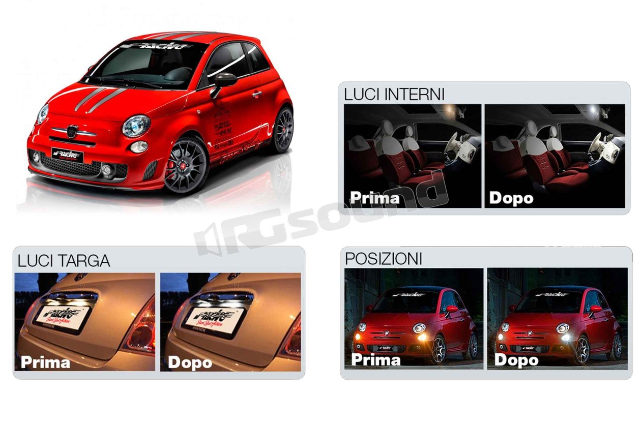 500H1-LES kit luci interni Abarth 500 - Led Eco Series H1 Simoni Racing