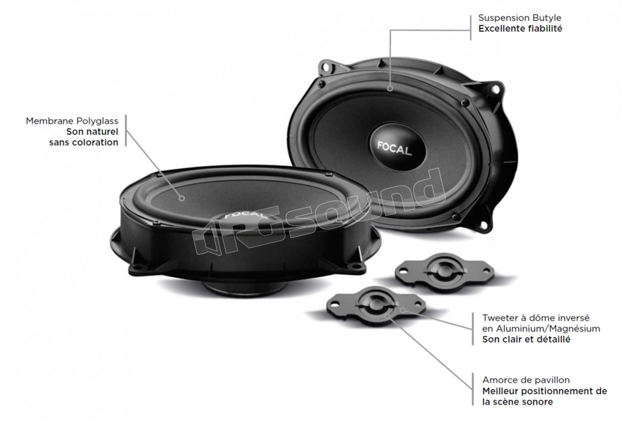 IS RNI 690 6x9'' 2-way elliptical speakers for Dmax, Navara, Alaskan Focal