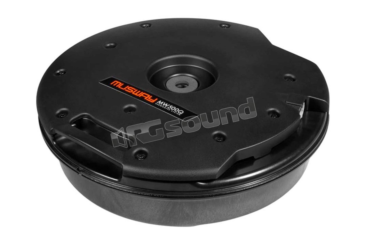 MW500Q Bass reflex enclosure with two 13 cm subwoofers for spare wheel well MUSWAY