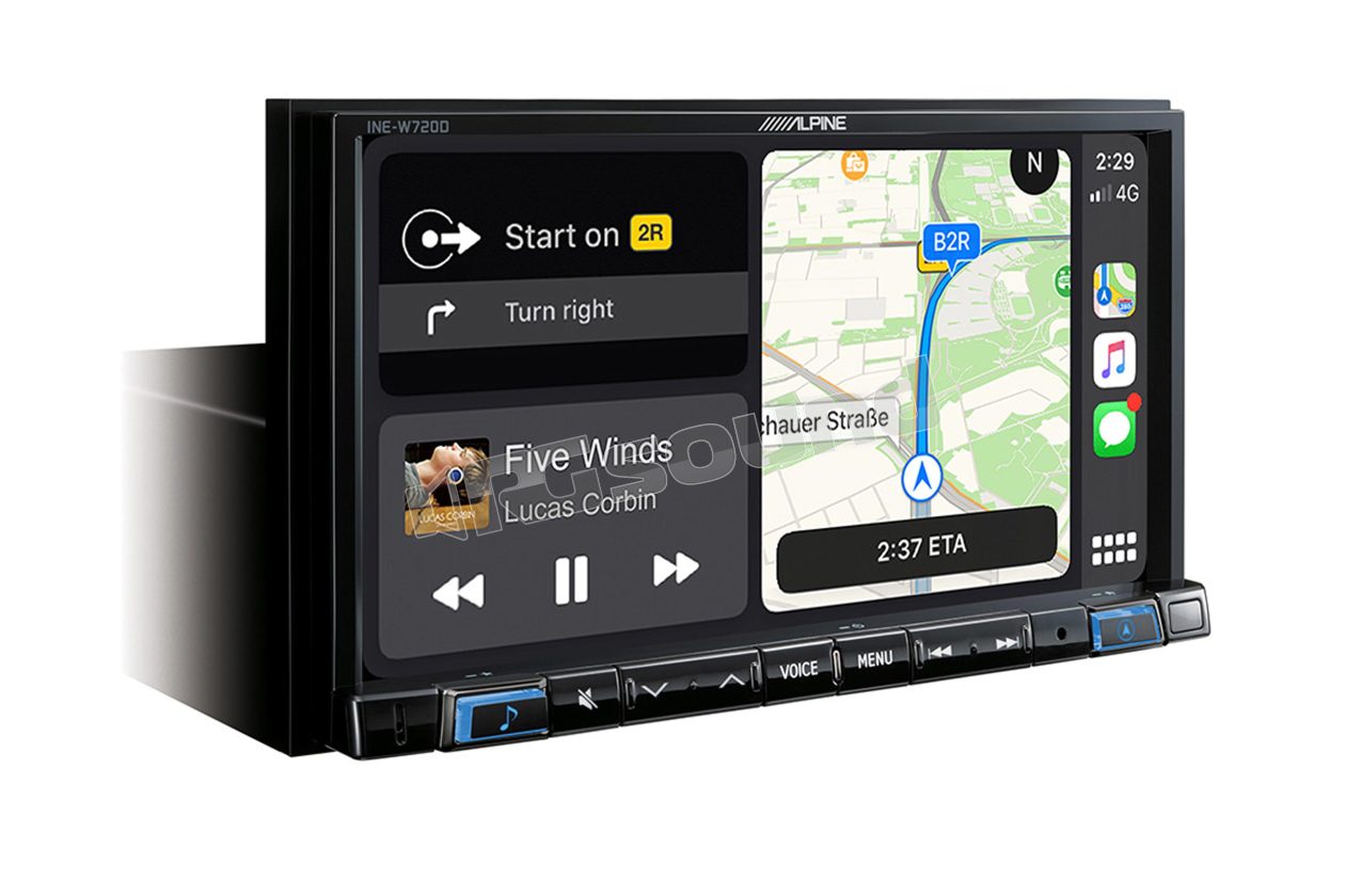 INE-W720DC Monitor 7'' con navigazione TomTom per mezzi pesanti - Compatibile con Apple CarPlay e Android Auto Alpine