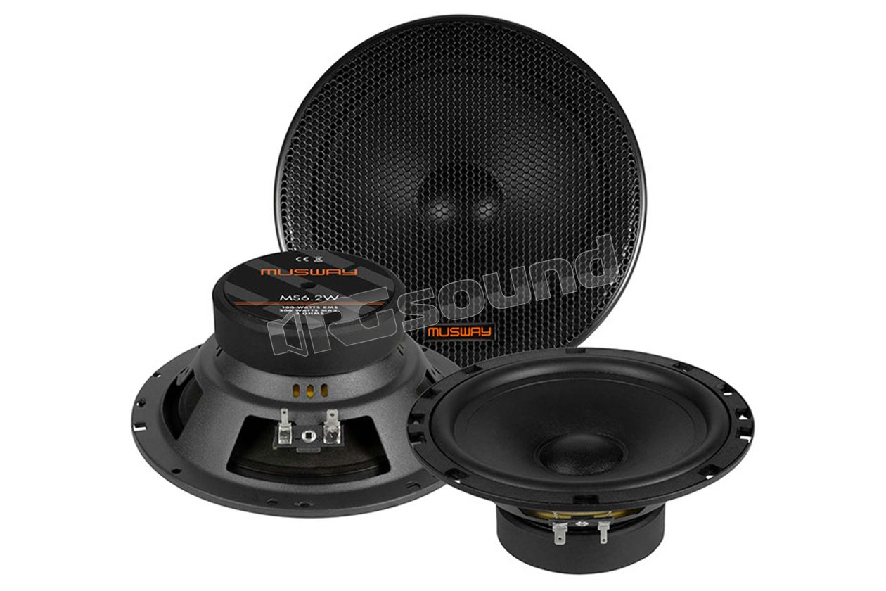 MS6.2W Pair of 16.5 cm kickbass woofers with grilles MUSWAY