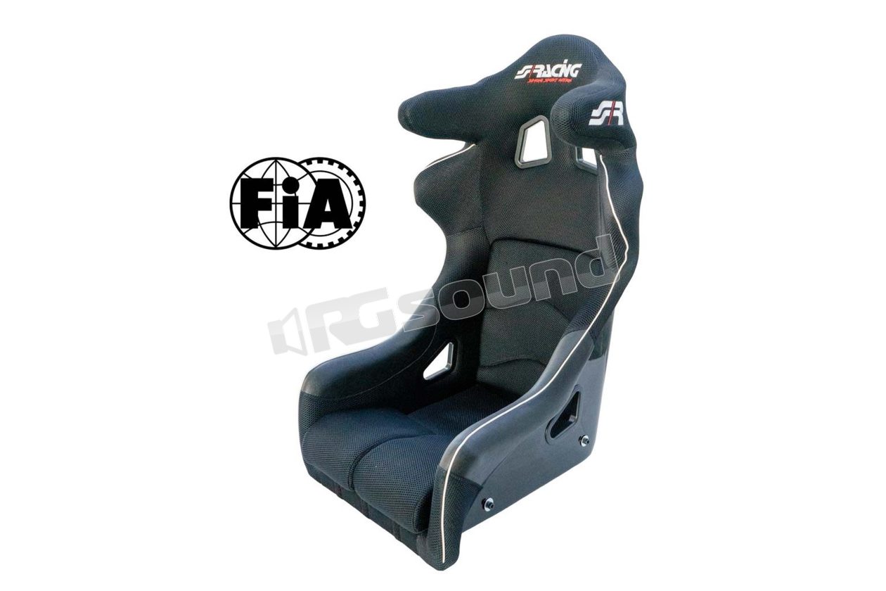 RACE7 kit omologato FIA completo di sedile Derek, staffe e cintura nera Simoni Racing