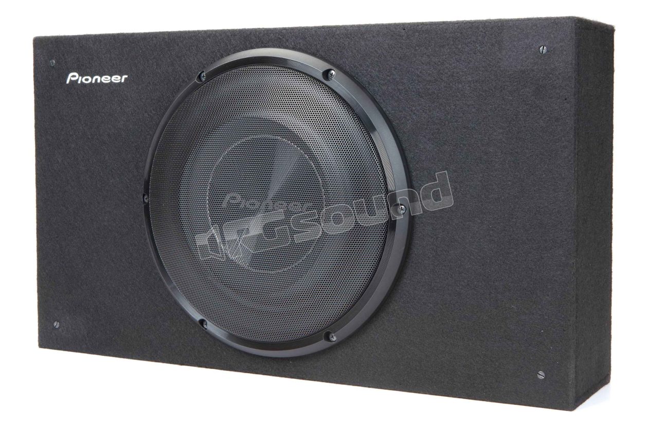 TS-A2500LB 25cm subwoofer in slim sealed enclosure, suitable for cars and trucks, 300 Watt RMS power Pioneer