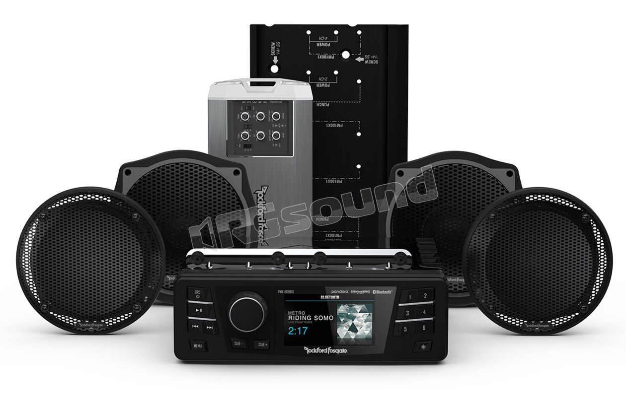 HD9813SGU-STAGE2 Kit with head unit, 4 speakers, grilles and amplifier Rockford Fosgate