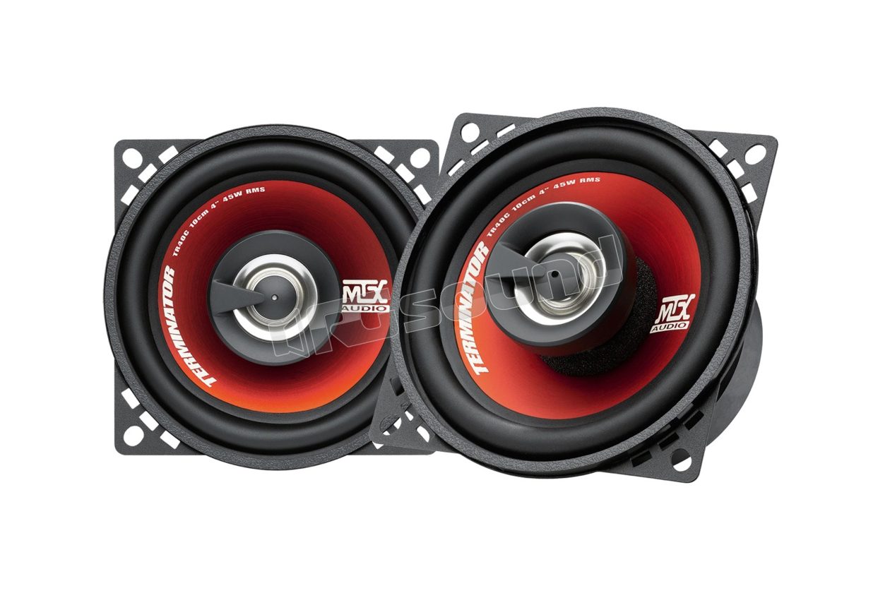 TR 40C 100 mm 2-way coaxial speakers with protective grilles MTX audio