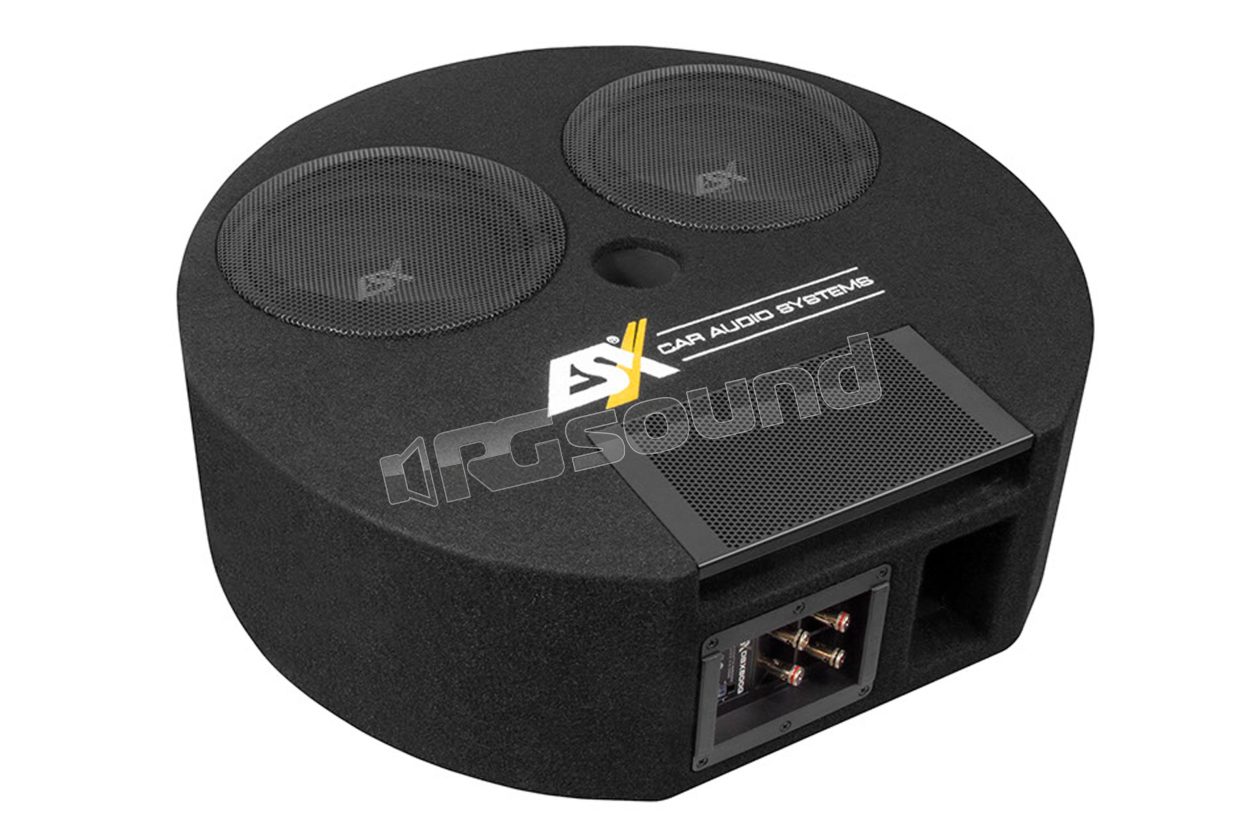 DBX800Q bass reflex system with dual 20cm subwoofers for spare wheel well ESX