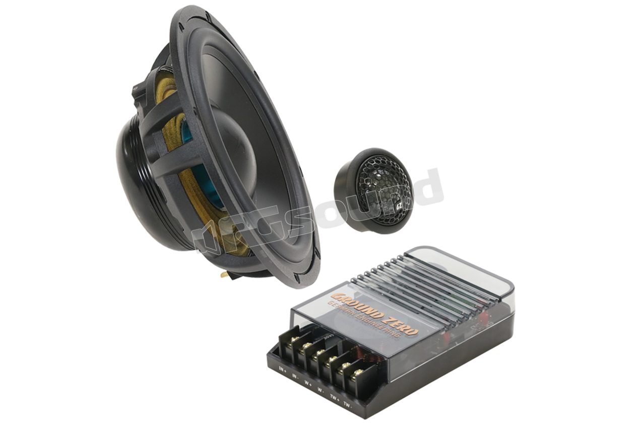 GZUC 165.2SQ 2-way SQ speaker kit with black aluminum cone woofer Ground Zero