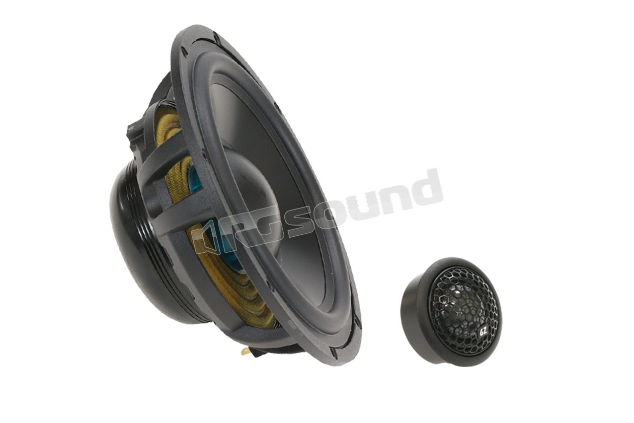 GZUC 165.2SQ-ACT active 2-way SQ speaker kit with black aluminum cone woofer Ground Zero