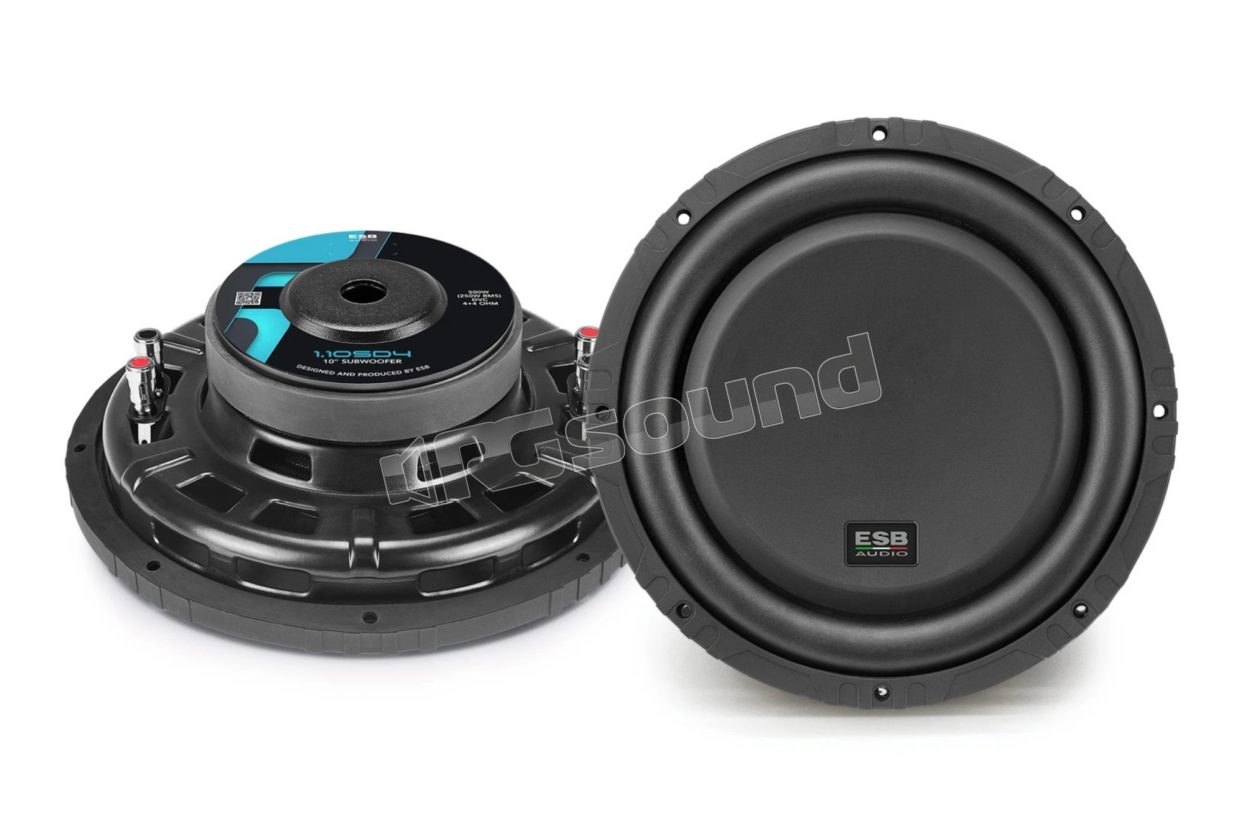 1.10SD4 10” slim subwoofer with dual 4 Ohm voice coils ESB car audio