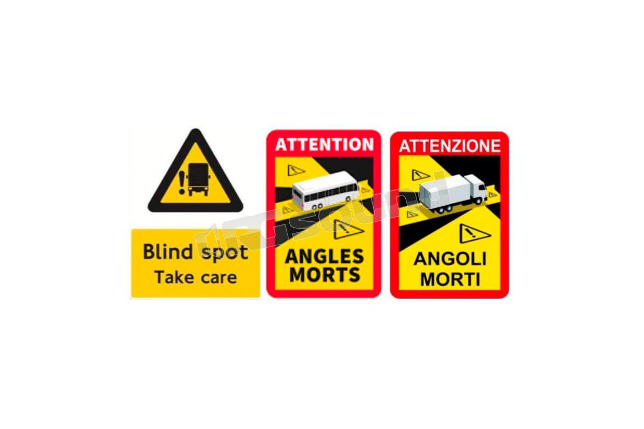 DGADTRUCK adesivo per camion "Attenzione Angoli Morti" a norma di legge RG Sound