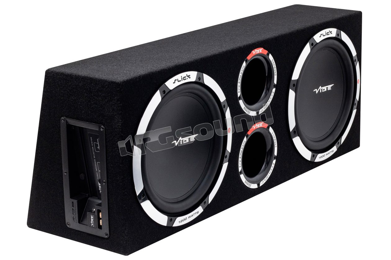 SLICKV12TA-V2 Dual 30cm subwoofer in ported enclosure VIBE British Audio