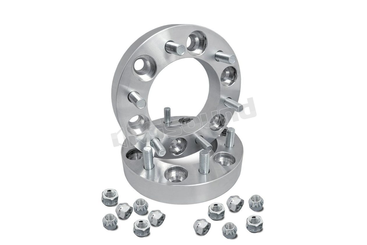 DBF028 2 distanziali alluminio 25mm 5x127,5 con bull.UNF mozzo 71,5 Simoni Racing