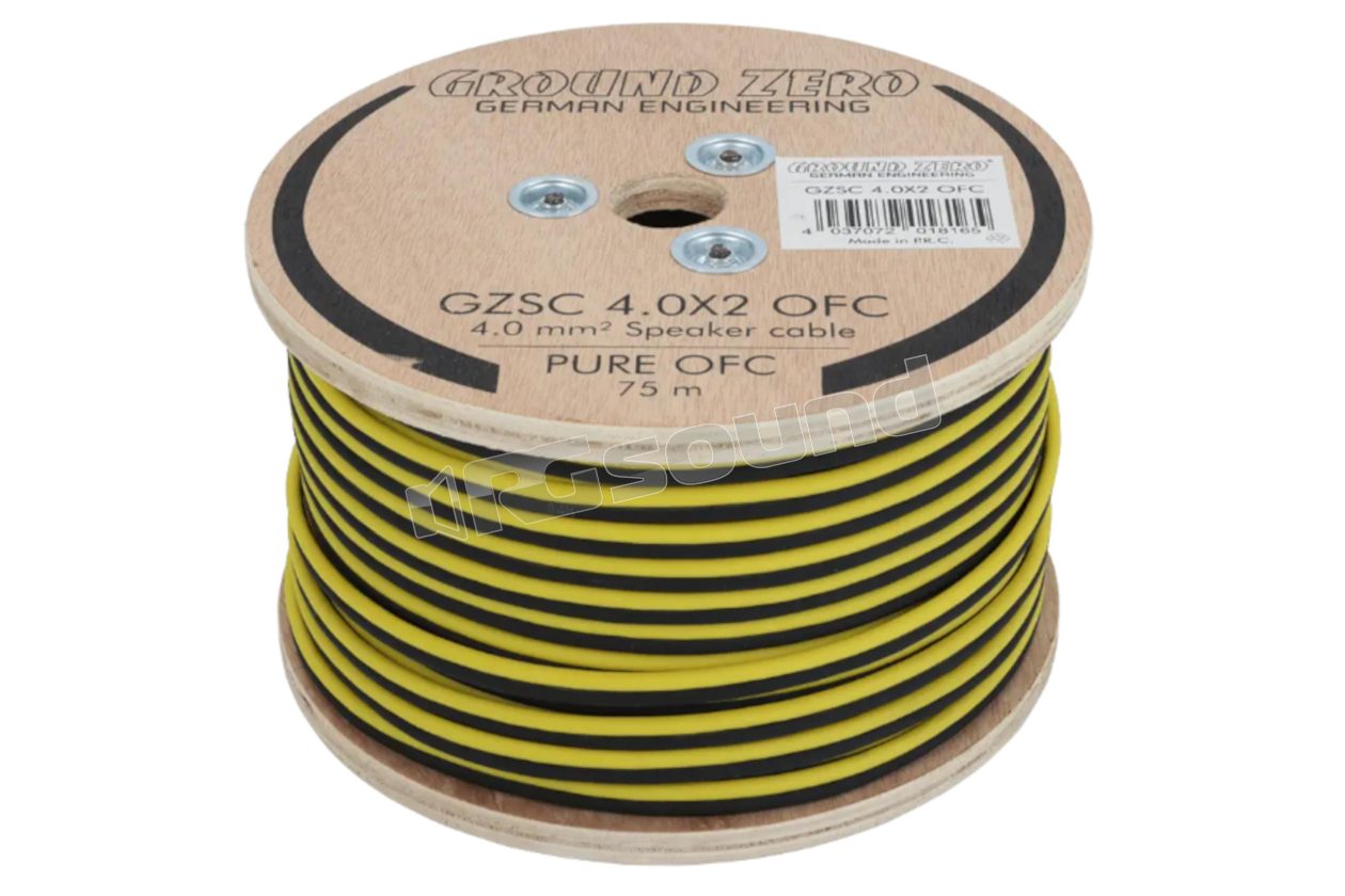 GZSC 4.0X2-OFC Cavo isolato per altoparlanti 2x 4 mm² OFC nero e giallo Ground Zero