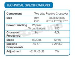 AV CX 2W MH 2-way mid-high crossover Audison