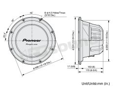 TS-W309D4 Dual Voice Coil 4Ω Pioneer
