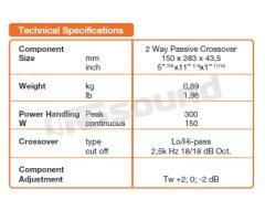 MLCX2 TW 2-way crossover, Mille series Hertz