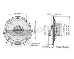 TS-A2013i 20cm 3-way coaxial speakers Pioneer
