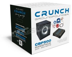 CBP500 30cm subwoofer in ported enclosure and 2-channel amplifier Groundpounder Series Crunch