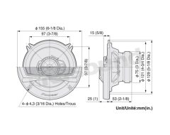 TS-A1323i 13 cm three-way coaxial speakers Pioneer