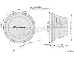 TS-W310D4 Dual Voice Coil 2Ω/8Ω Pioneer