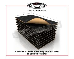 DYN10455 Xtreme Bulk Pack Butyl and aluminum anti-vibration damping sheets (9 sheets) Dynamat