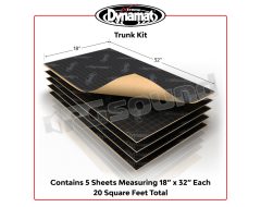 DYN19405 Xtreme TRUNK KIT Car trunk damping and soundproofing material, pack of 5 sheets Dynamat