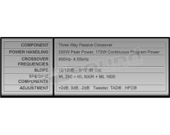 MLCX3 Reference 3-way crossover 900/4550 Hz - MILLE series Hertz