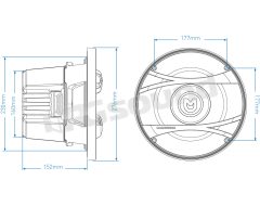 M1SW.1044 25 cm sub with 500 / 1200 Watt for small enclosures Macrom