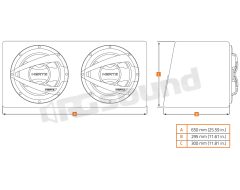 DBX 252.3 enclosure with dual 25cm subwoofers Hertz