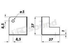 MC 10 Metal corner protectors for speaker cabinets and enclosures, 8 pcs AZ Audiocomp