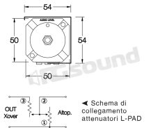 YAT050 attenuatore L-PAD 8 ohm 50 W Ciare