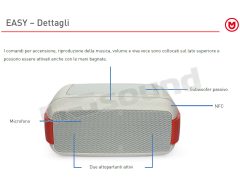 EASY Waterproof wireless speaker, white-red color Macrom