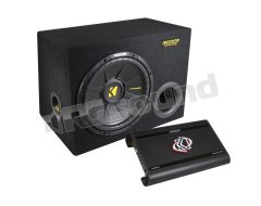KPX500.4 30cm sub in ported enclosure and 4-channel amplifier Kicker