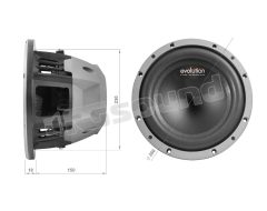 02628 250mm woofer with Polypropylene and Mica cone Phonocar