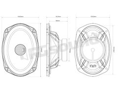 TX4 69C 6x9" mm 2-way coaxial speakers MTX audio