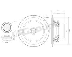 TX2 65S 165mm two-way system with speaker grilles MTX audio