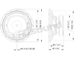 WSF081.82 8"/200mm woofer LaVoce