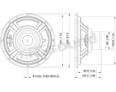NBASS08-20 8"/200mm Bass Speaker LaVoce