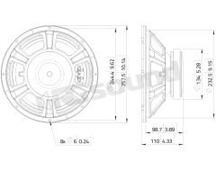FBASS10-18 10"/250mm Bass Speaker LaVoce