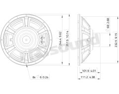 NBASS10-20 10"/250mm Bass Speaker LaVoce