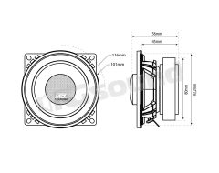 TR 40C 100 mm 2-way coaxial speakers with protective grilles MTX audio