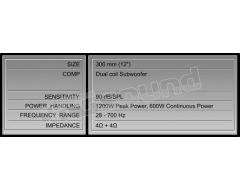 HX 300D.5 dual voice coil sub 4+4ohm Hertz