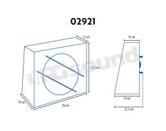 02921 compact sealed enclosure subwoofer 280 Watt Phonocar